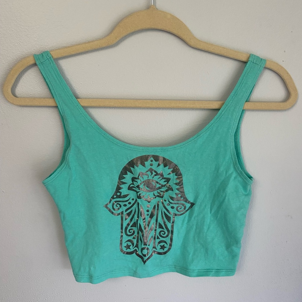 La Hearts Graphic Crop Tank Top Size M